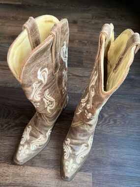 Corral Women’s Cowboy Boots Tan/Cream Size 7M